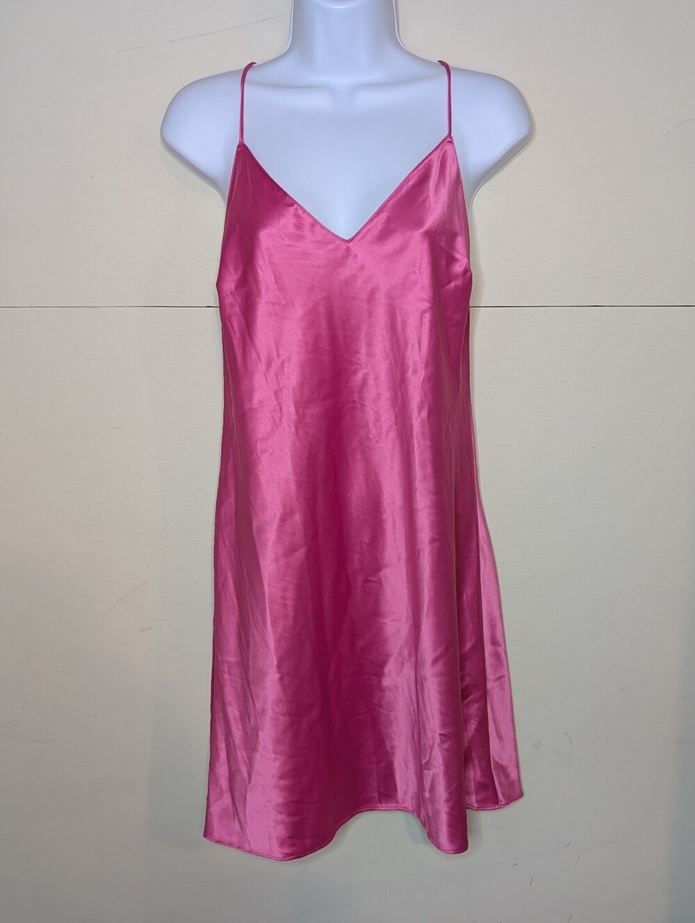 NWT Victoria's Secret Satin Slip Dress Tie Straps in Pink